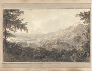 Udsigt i England, Skotland og Wales: Loughrig med en del af Windemere fra terrassen på Hill Top Cottage af Amos Green