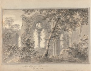 Udsigt i England, Skotland og Wales: Netley Abbey nær Southampton, 24. juli 1804 af Amos Green