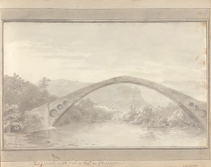 Udsigt i England, Skotland og Wales: Pont Y Pridd, i Vale of Taff eller Glamorgan af Amos Green