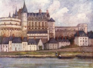 Amboise fra Loire (farvelitografi)
