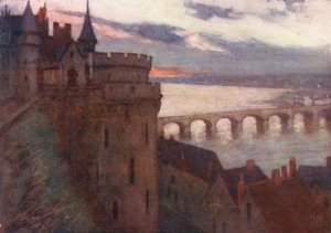 Amboise fra terrassen (farvelitografi)
