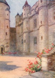 Chateau Royal, Loches (farvelitografi) af Amy B. Atkinson