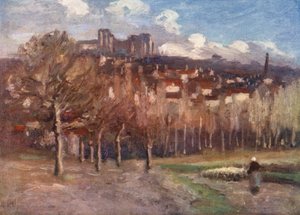 Preuilly-sur-Claise (farvelitografi) af Amy B. Atkinson