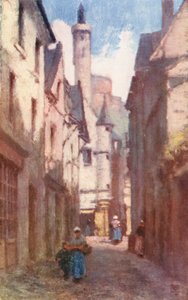 Rue du Grand Carroi, Chinon (farvelitografi)