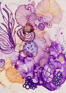 Lilla guld-fantasi-blomst af Amy Tieman