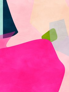 Lyserød pastelfarvet figur af Ana Rut Bre