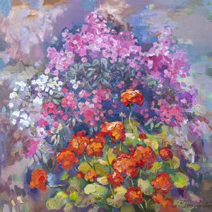 Farverig haveblomstring af Anastasiia Grygorieva