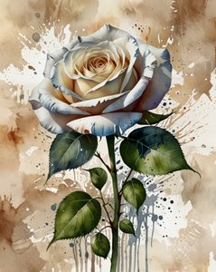 Hvid akvarelrose