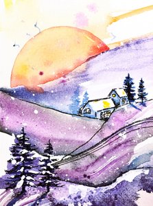Winter Moon-hytten af Anda Bieza