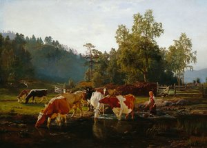 Køer ved floden