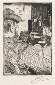 Albert Besnard og hans model, 1896. af Anders Leonard Zorn