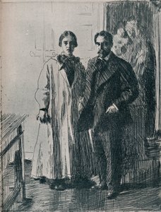 hr. og fru Atherton Curtis fra raderingen af Anders Zorn, c1880-1906, 1906 af Anders Leonard Zorn