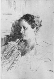 Portræt af fru Charles Nagel af Anders Leonard Zorn