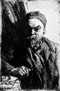 Portræt af digteren Paul Verlaine 1844-1896, 1895 af Anders Leonard Zorn