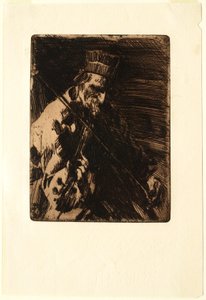 Landsbyviolinist af Anders Leonard Zorn