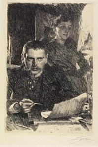 Zorn og hans kone, 1890 af Anders Leonard Zorn