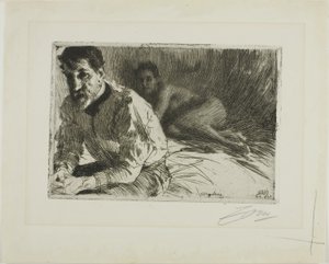 Augustus Saint-Gaudens II (Saint-Gaudens og hans model) af Anders Leonard Zorn