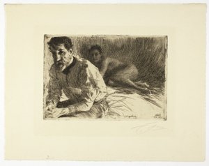 Augustus Saint Gaudens II (Saint Gaudens og hans model) af Anders Leonard Zorn