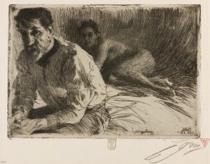 Augustus Saint Gaudens II (Saint Gaudens og hans model) af Anders Leonard Zorn