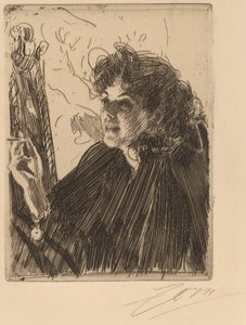 Pige med cigaret af Anders Leonard Zorn