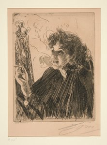 Pige med en cigaret II af Anders Leonard Zorn
