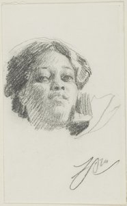 Hovedet af en kvinde af Anders Zorn