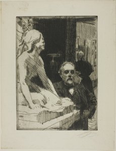 Pontus Fürstenberg og hans kone (stående nær Hasselbergs "Frø")