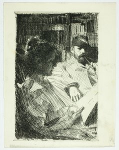 Læsning (Hr. og Fru Ch. Deering) af Anders Leonard Zorn