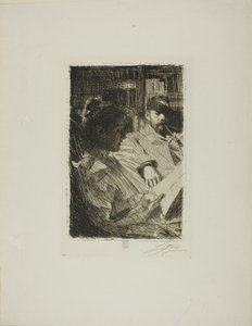 Læsning (Hr. og Fru Ch. Deering) af Anders Leonard Zorn