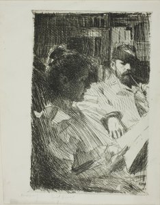 Læsning (Hr. og Fru Ch. Deering) af Anders Leonard Zorn