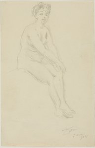 Siddende nøgen kvinde af Anders Leonard Zorn