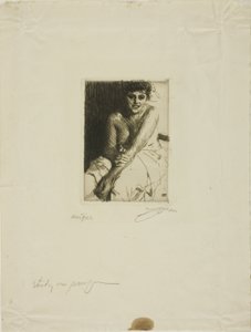 Siddende model af Anders Leonard Zorn