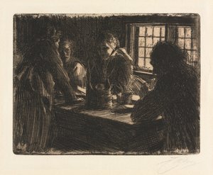Brudens stuepige af Anders Leonard Zorn
