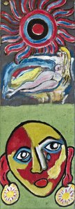 NUDE AND FACE, 2012 (akryl på jutelærred spændt op på en træramme)