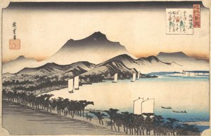 Klart vejr ved Awazu, 1800-tallet. af Ando Hiroshige