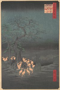 Rævemøde ved Oji, 1857., 1857. af Ando Hiroshige