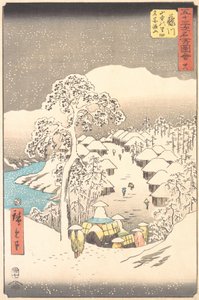 Fujikawa, en landsby i bjergene, der tidligere hed Miyajiyama, 1855., 1855. af Ando Hiroshige
