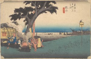 Fukuroi, ved tehuset? 1834. , myg. 1834. af Ando Hiroshige