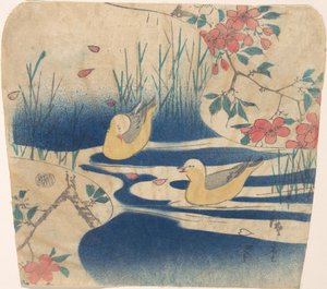Hættemåger og kirsebærblomster, formentlig 1850-62., sandsynligvis 1850-62. af Ando Hiroshige
