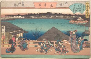 Endnu en rædsel i dammen? 1840. , myg. 1840. af Ando Hiroshige