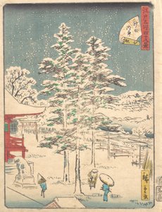 Kanda Temple Snow, 1861., 1861. af Ando Hiroshige