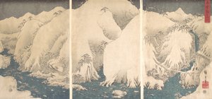 Kiso Gorge in the Snow. af Ando Hiroshige