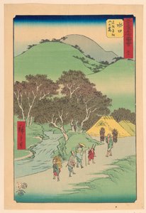 Minakuchi: Berømte fyrretræer ved foden af ​​Hiramatsu (Minakuchi, ved foden af ​​Hiramatsu Yama) grad af Ando Hiroshige