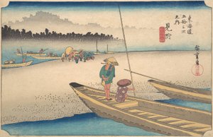 Tæt Tenryu-flod, ikke? 1834. , myg. 1834. af Ando Hiroshige