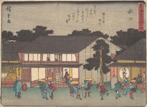 Mizuguchi, ikke? 1838. , myg. 1838. af Ando Hiroshige