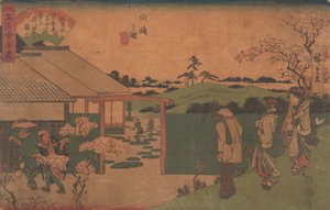 Illustration af Mukojima Hiller Rock, ? 1840. , myg. 1840. af Ando Hiroshige