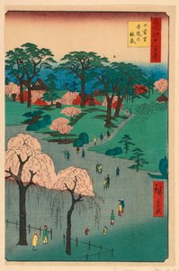 Nippori, Temple Gardens (Nippori, Jiin No Rinsen) Fra Series One Hundred Berømte udsigter over Edo af Ando Hiroshige