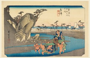 Pastor Okitsu, medlem af treoghalvtreds S tachi sound of te urbanity lower d (Urban grad goshuzan tsugi) af Ando Hiroshige