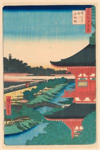Pagoda of Zojoji Temple, Akabane (Zojoji-to, Akabane) Fra serien Hundrede udsigter over Edo af Ando Hiroshige