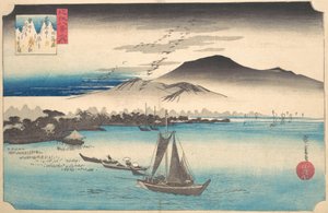 Hjemvendte gæs ved Katada, K. 1832., K. 1832. af Ando Hiroshige